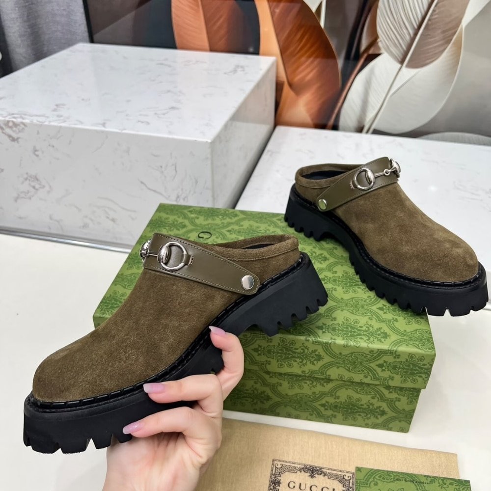 Gvc*1 Women Mule With Horsebit Dark Green 835829 Aae3R 3037