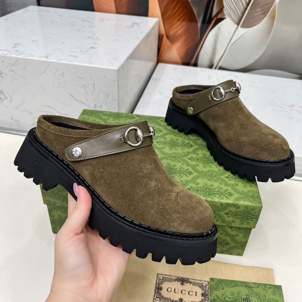 Gvc*1 Women Mule With Horsebit Dark Green 835829 Aae3R 3037
