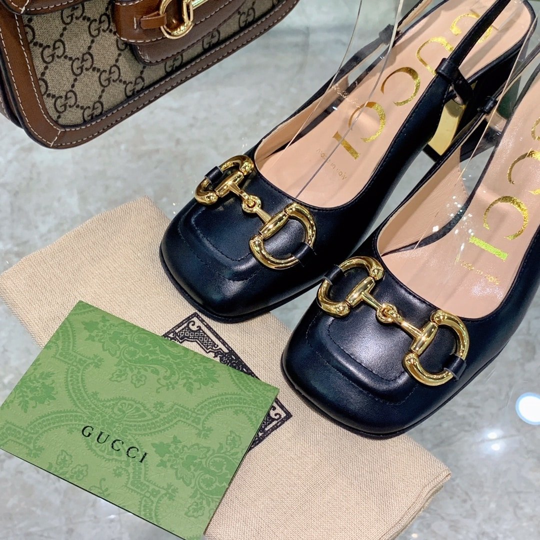 Gvc*1 Women’S Mid Heel Slingback With Horsebit Black 643892 C9D00 1000