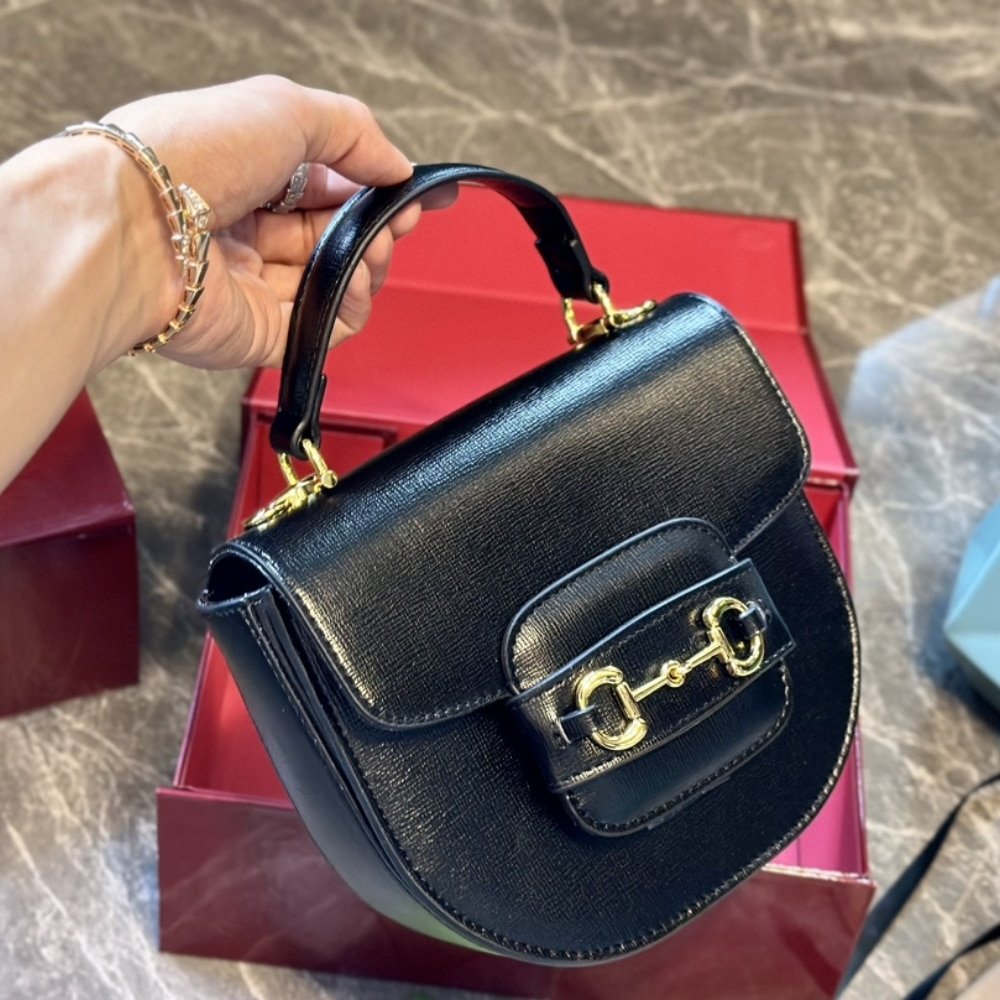 Gvc*1 Horsebit 1955 Mini Top Handle Bag Black 14Cm 781387 1Aaqd 1000