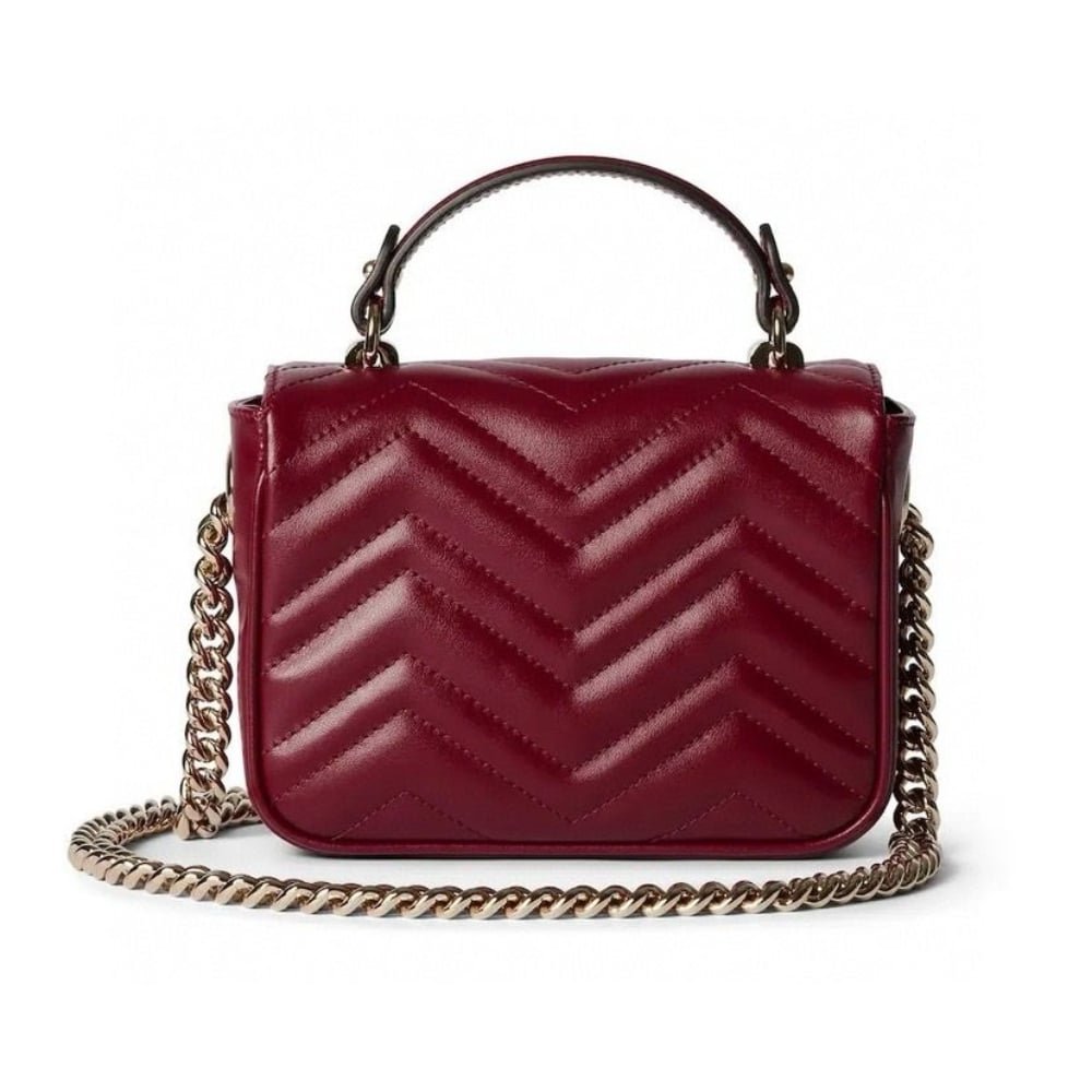 Gvc*1 Gg Marmont Mini Top Handle Bag Red 17Cm 811238 Aaeck 6207